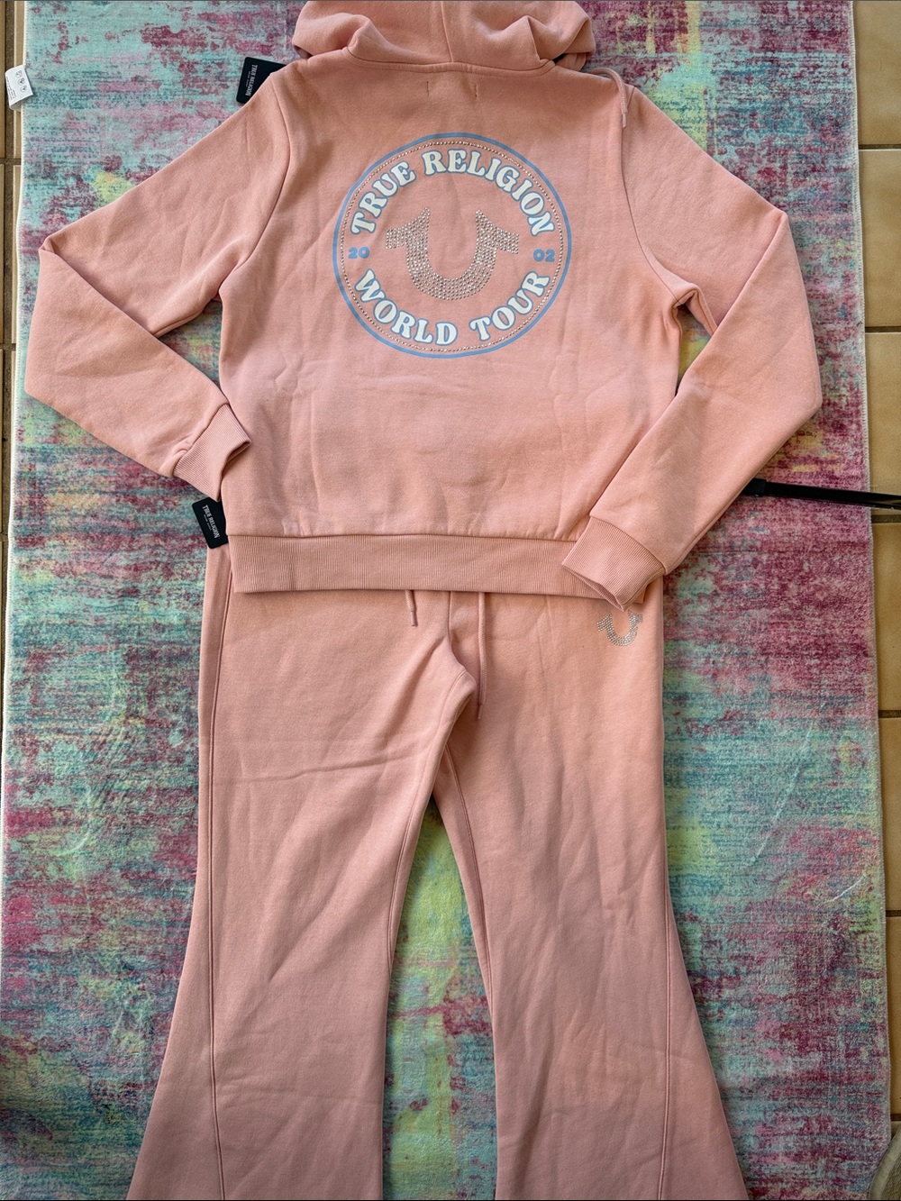 True Religion Pink Hoodie & Jogger Set